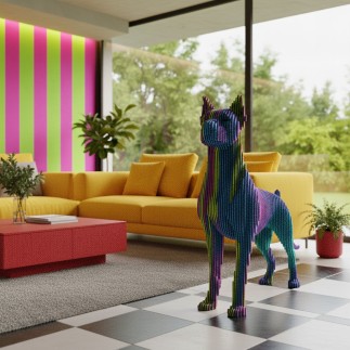 "Karl" Statue Dobermann taille réelle debout