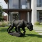 "Bagheera" Statue panthère noire sur rocher