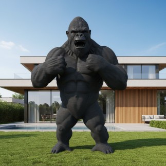 "King" Statue Gorille debout Taille XXL Parametric